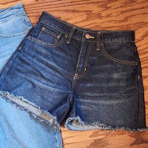 Girls Old Navy High Waist Cut Off Denim Shorts, Size 14 (26 in) Adjustable Waist